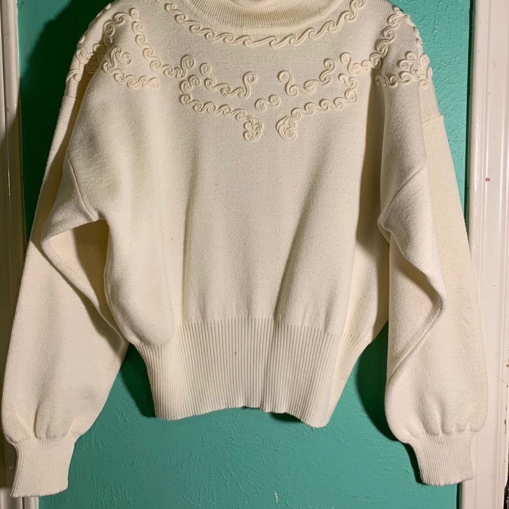 High collar knit sweater